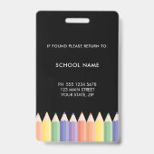 Colorful Name School Teacher badge バッジ (裏面)