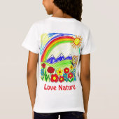 Colorful Nature Drawing for Nature Lovers Tシャツ (裏面)