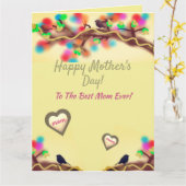 Colorful Nature Heart Mother's Day カード (黄色い花)