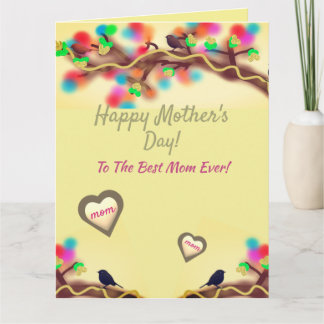 Colorful Nature Heart Mother's Day  カード