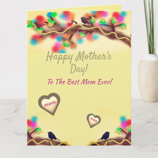 Colorful Nature Heart Mother's Day カード (正面)