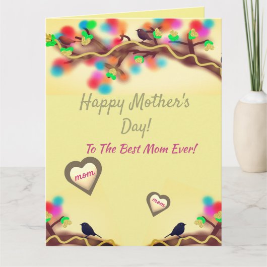 Colorful Nature Heart Mother's Day  カード (正面)