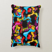 Colorful Neon Graffiti Hip Hop Street Art アクセントクッション (裏面(縦))