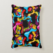 Colorful Neon Graffiti Hip Hop Street Art アクセントクッション (正面(垂直))