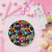 Colorful Neon Graffiti Hip Hop Street Art ペーパープレート (パーティー)