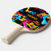 Colorful Neon Graffiti Hip Hop Street Art 卓球ラケット (正面アングル)