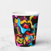 Colorful Neon Graffiti Hip Hop Street Art 紙コップ (左)