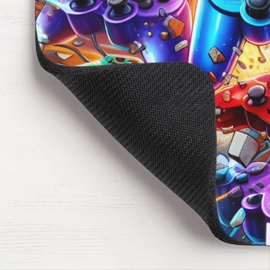 Colorful Neon Joysticks Pattern マウスパッド (コーナー)