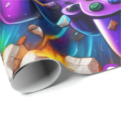Colorful Neon Joysticks Pattern ラッピングペーパー (ロールコーナー)