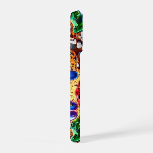 Colorful Neon Joysticks Pattern iPhoneケース (右側面)