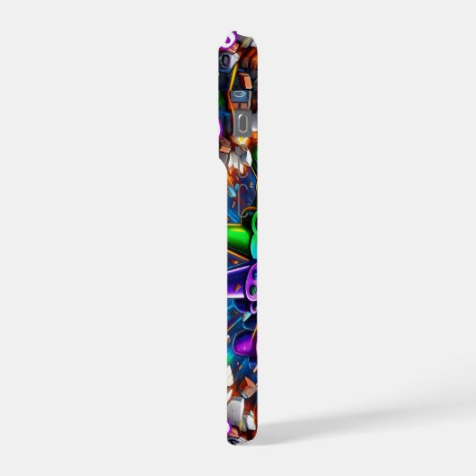 Colorful Neon Joysticks Pattern iPhoneケース (左側面)