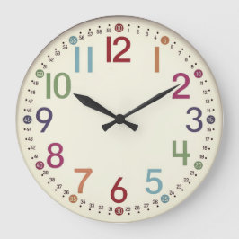 Colorful Numbered Round Acrylic Wall Clock ラージ壁時計