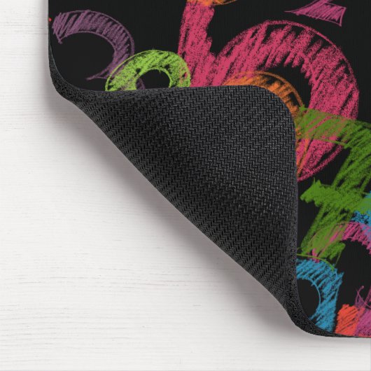 Colorful Numbers Math Graffiti マウスパッド (コーナー)