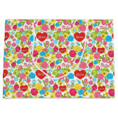 Colorful Nurse Floral Pattern (2) ラージペーパーバッグ (正面)
