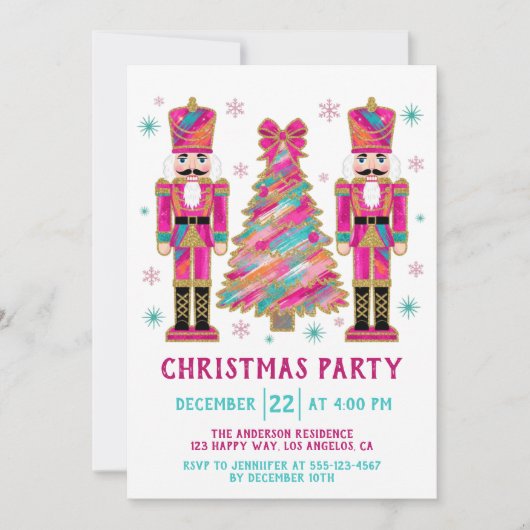 Colorful Nutcracker  Christmas Tree Party 招待状 (正面)