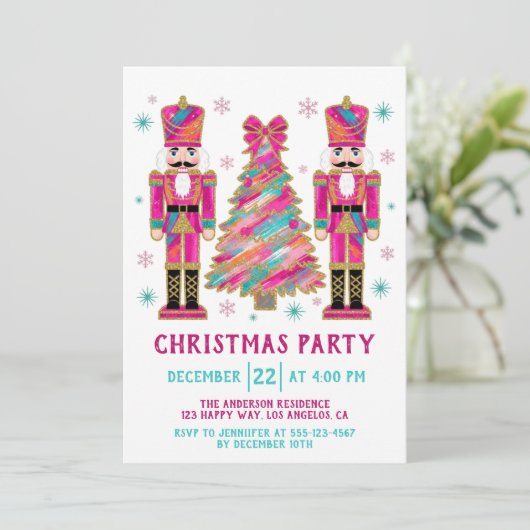 Colorful Nutcracker Christmas Tree Party 招待状 (スタンド正面)