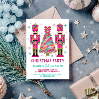 Colorful Nutcracker  Christmas Tree Party 招待状