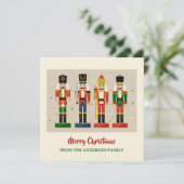 Colorful Nutcracker Soldiers Merry Christmas シーズンカード (スタンド正面)