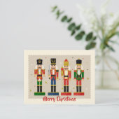 Colorful Nutcracker Soldiers Merry Christmas シーズンポストカード (スタンド正面)