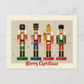 Colorful Nutcracker Soldiers Merry Christmas シーズンポストカード