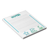 Colorful Ocean Life Lined Notepad ノートパッド (アングル)