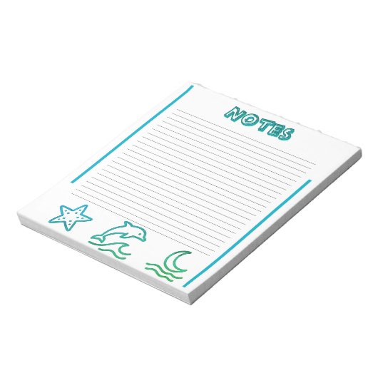 Colorful Ocean Life Lined Notepad ノートパッド (回転)