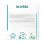Colorful Ocean Life Lined Notepad ノートパッド (正面)