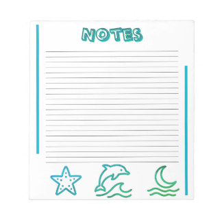 Colorful Ocean Life Lined Notepad ノートパッド