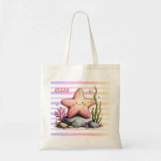 Colorful Ocean-Themed  トートバッグ (正面)