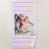 Colorful Ocean-Themed Beach Towel for Children ビーチタオル (正面)