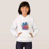 Colorful Octopus Fishing – Kids’ Hoodie (正面フル)
