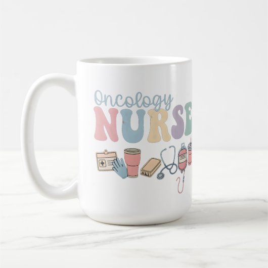 Colorful Oncology Nurse Retro Aesthetic コーヒーマグカップ (左)