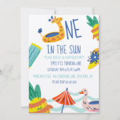 Colorful One in in the sun beach pool 招待状 (正面)