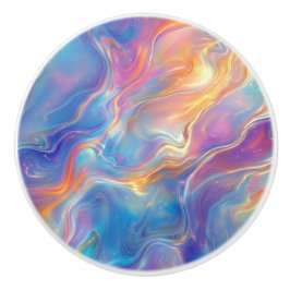 Colorful opal swirly flowing marble texture セラミックノブ