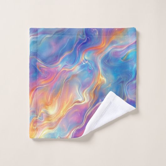 Colorful opal swirly flowing marble texture バスタオルセット (ウォッシュタオル)
