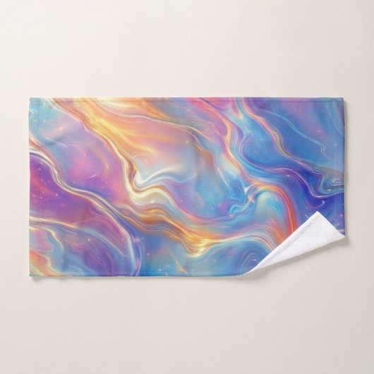 Colorful opal swirly flowing marble texture バスタオルセット (ハンドタオル)