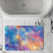 Colorful opal swirly flowing marble texture バスマット