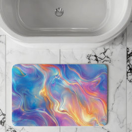 Colorful opal swirly flowing marble texture バスマット