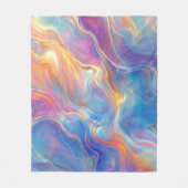 Colorful opal swirly flowing marble texture フリースブランケット (正面)