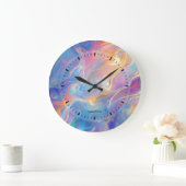 Colorful opal swirly flowing marble texture ラージ壁時計 (ホーム)