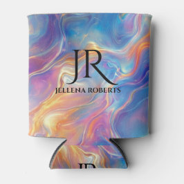 Colorful opal swirly flowing marble texture 缶クーラー