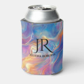 Colorful opal swirly flowing marble texture 缶クーラー (缶裏面)