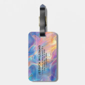 Colorful Opal swirly Marble texture ラゲッジタグ (裏面縦)
