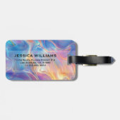 Colorful Opal swirly Marble texture ラゲッジタグ (裏面横)