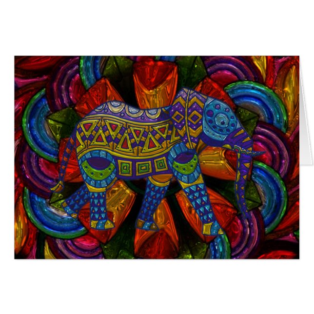 Colorful Ornate Elephant and Mandala (正面横)