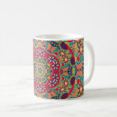 Colorful Ornate Kaleidoscope Mandala Pattern コーヒーマグカップ (正面右)