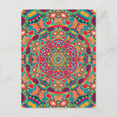 Colorful Ornate Kaleidoscope Mandala Pattern ポストカード (正面)