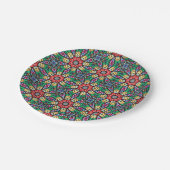 Colorful Ornate Kaleidoscope Pattern Elegant ペーパープレート (アングル)