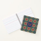 Colorful Ornate Kaleidoscope Pattern Monogram ノートブック (内部)