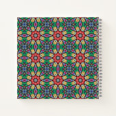 Colorful Ornate Kaleidoscope Pattern Monogram ノートブック (裏面)